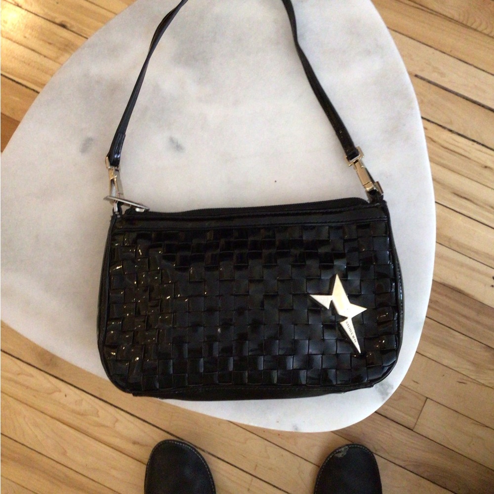 Mugler Black Bag with Patent woven material